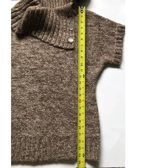 Like love, Brown & White knit, cowl-neck, wool/alpaca blend, sweater, Sz: Small - Picture 9 of 9